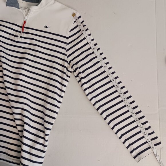 Vineyard Vines 1/4 Zip Stripe Pullover Girls L 16 - Picture 13 of 15